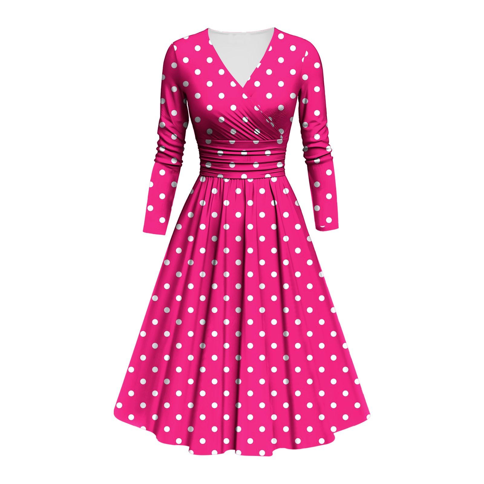 

Женское модное облегающее платье с V-образным вырезом, длинными рукавами и оборками в горошек, повседневное платье XXXXXL