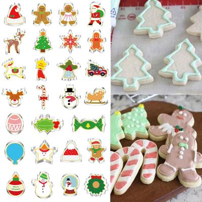 Père Noël Sapin de Noël Flocon de Neige Moule à Biscuits Emporte-pièce à Biscuits de Noël Outil de Cuisson Moule à Gâteau