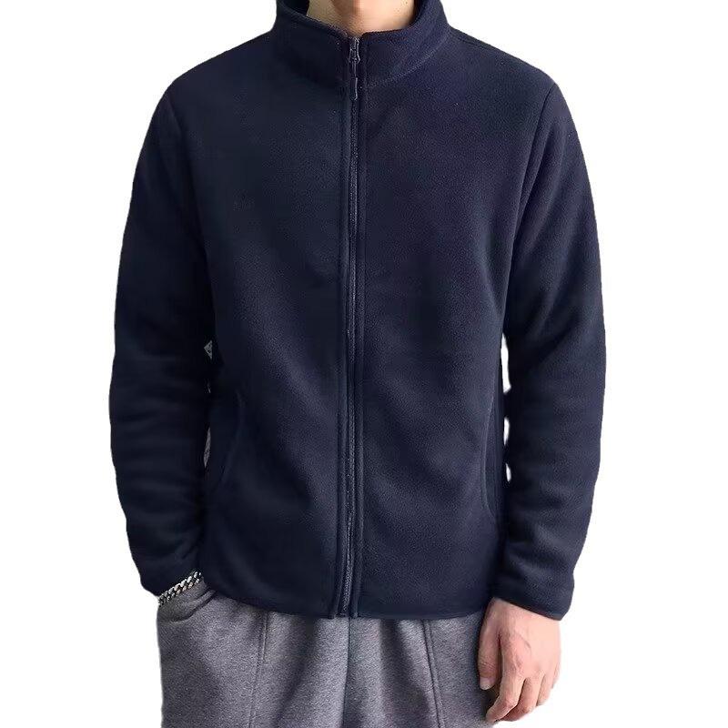 Men's Double-Sided Sherpa Fleece Stand Collar Jacket: Thick, Warm, Loose Cardigan for Autumn and Winter