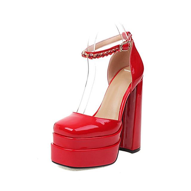 Women 'S Pumps High Heels Platform Sandals Sexy Dress Party Wedding Shoes Women Square Toe High Heel Crystal Female Sandal