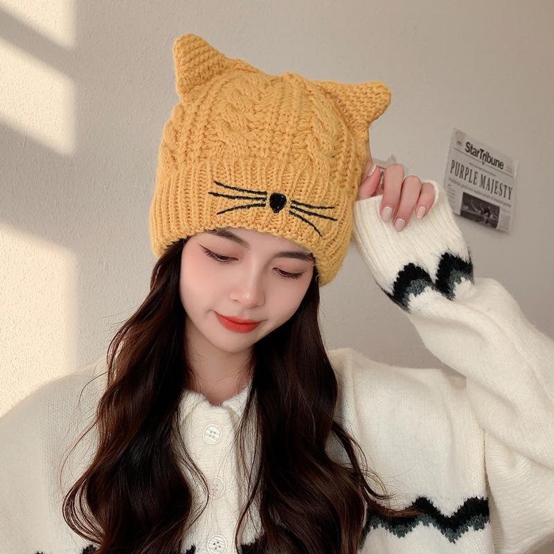 

Knitted hat children s cute confinement hat postpartum maternal plush versatile wool hat winter new 2025 autumn and winter M(56-58cm)