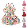 Dog Dress Eye-Catching Cartoon Pattern Vibrant Color Summer Small Dog Princess Cosplay Costume for Home Wear