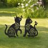 2Pcs Animal Silhouette Stakes Decorative Animal Stakes Cat Dog Stake Ornament Insert Animal Stakes Outdoor Decoration