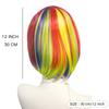 Rainbow Colorful Synthetic Party Wig Short Straight Anime Bob Hair for Women Cosplay Costume Female Party Accessory