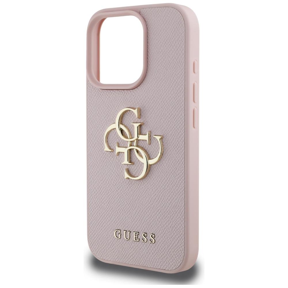 Etui Guess Grained Big 4G Logo Small     Classic Logo Do Iphone 16 Pro Max Różowy