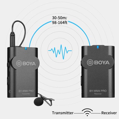 2.4G Wireless Microphone Lavalier for Smartphone DSLR Camera, New BOYA Lapel Microphone System for Canon Nikon Camera iOS Android Mobile Audio Recorde