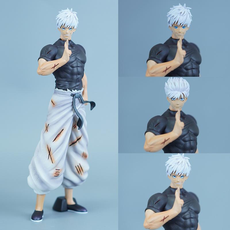 Anime Jujutsu Kaisen Satoru Gojo 3-Headed Sculpt GK Action Figures Peripheral Desktop PC Case Decoration 2D Trendy Toys Gifts
