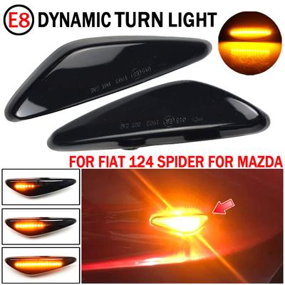 Luz de Seta Dinâmica LED Piscante Para Mazda 5 CW 6 GH MX-5 ND RX-8 Luz de Marcador Lateral de Carro Para Fiat 124 Spider Abarth