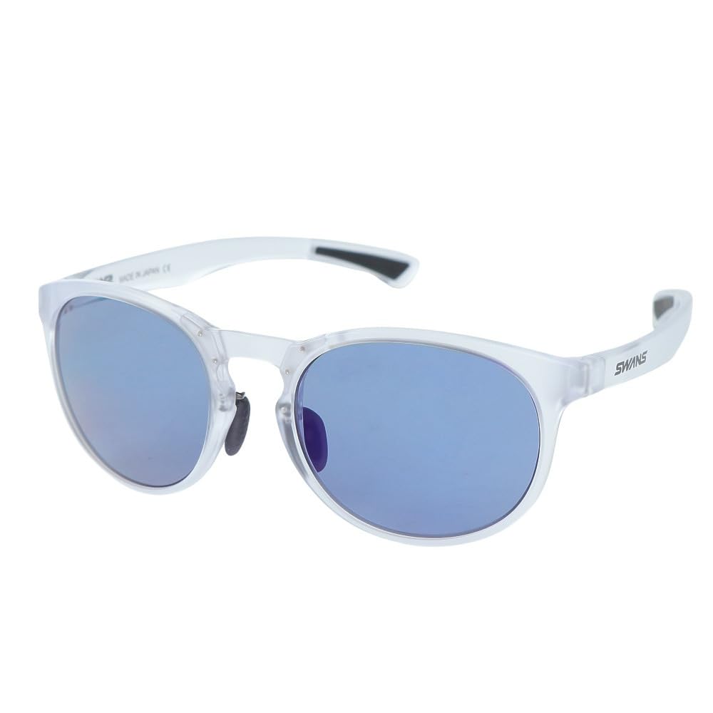 

Iwai Sisters Produced Model Polarized ULTRA Ice Blue Oval Type Sunglasses Matte Clear [SWANS] [Limited Edition] (double-sided multi-coated) Men s