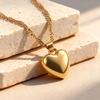 European and American Valentine's Day jewelry high-end love necklace creative gift peach heart photo frame pendant collarbone chain women