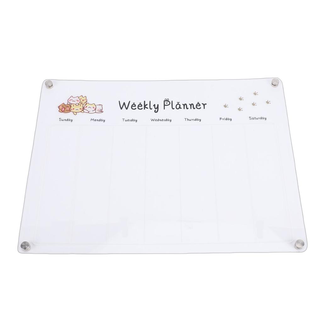 Acryl Wochenplaner Magnetisch Beschreibbar Transparent Wochenplanungsboard für Kühlschrank