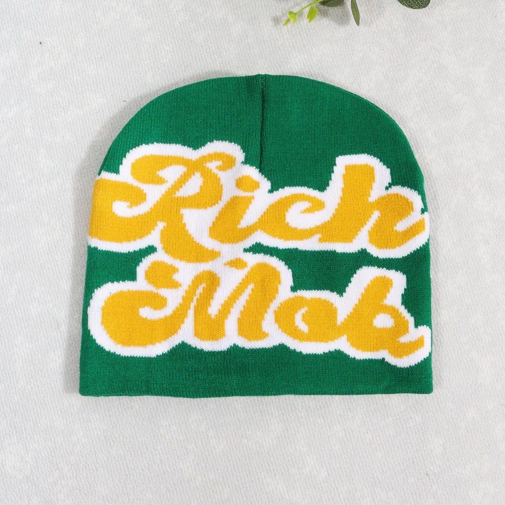 Blocked Fashion Color Letter Pattern Neutral Casual Warm Knitted Hat Autumn For