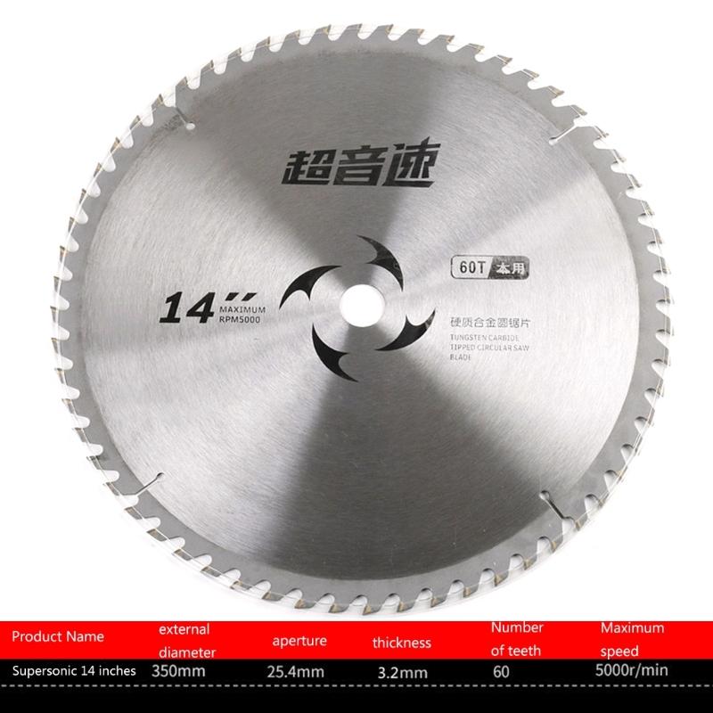 Milling Blade Solid Carbide Circular Saw Blade Milling Cutter Blade 14inch 60/80/100/120 Teeth Wood Cutting Saw Blade