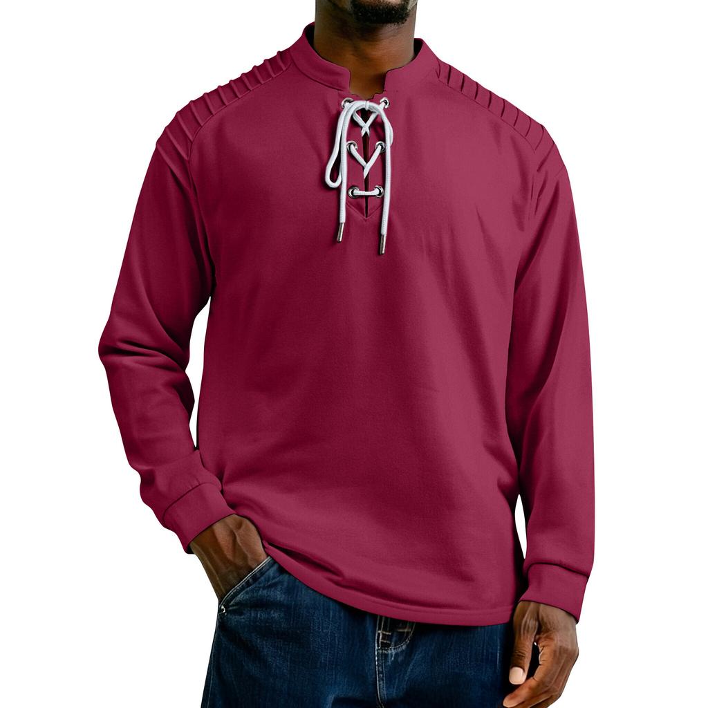 Men's Solid Color Long Sleeve Tops Men's Casual Fashion Long Sleeve Tops