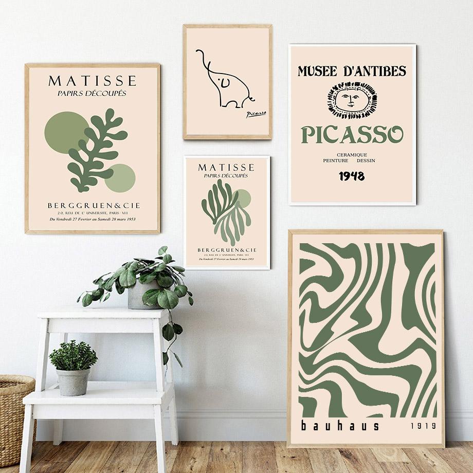 Abstract Matisse Bauhaus Picasso Exhibition Modern Wall Art Prints Canvas Painting Posters Wall Pictures For Living Room Decor No Frame