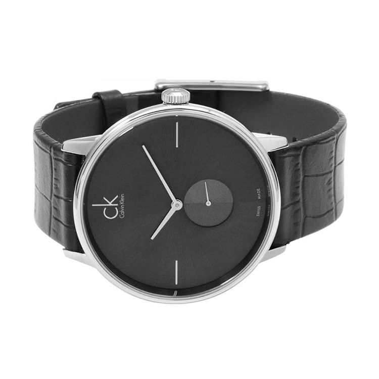 Calvin Klein Quartz Watch Leather Strap 41Mm Gray Dial 30M Water Resistance Men watches K2Y211C3