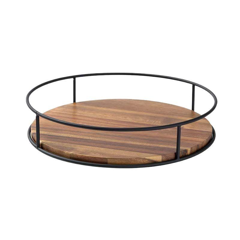 360 Degree Rotating Lazy  Turntable Versatile Rotating Storage Rack Round Wooden for Home Kitchen Pantry