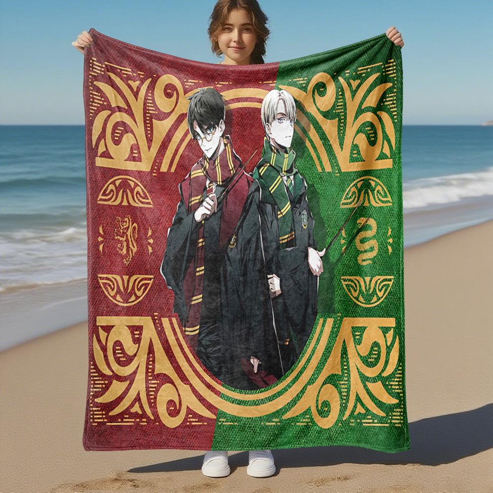 1pc Slytherin Ravenclaw Hogwarts Outdoor Flannel Throw Blanket All Season Soft Warmth,Home Decor 1031245
