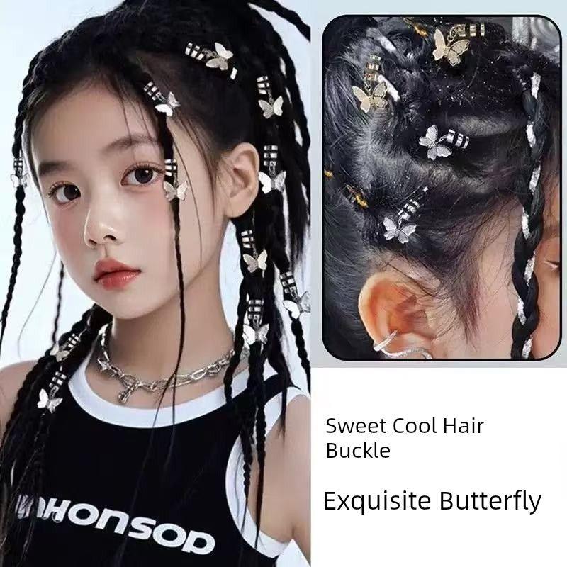 European and American Personalized Small Dreadlocks Trendy Braided Hair Headdress XINGX Cross DIY Pendant Hair Accessories Barrettes Ornament Women