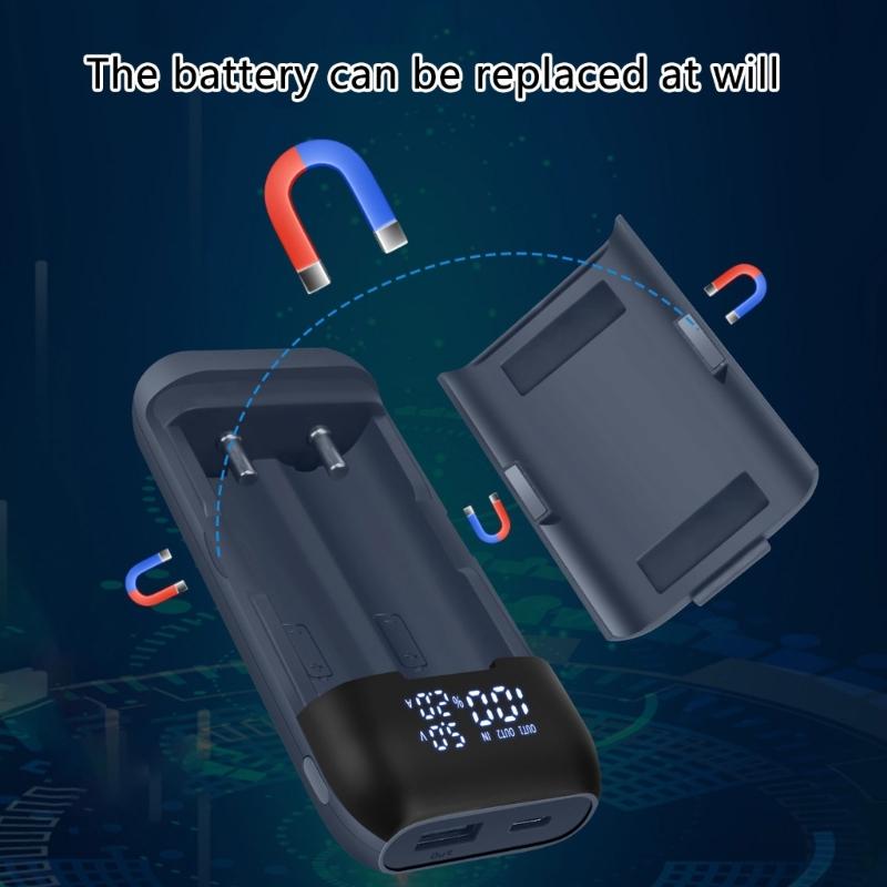 Two 21700/20700/18700/18650 Battery Holder with Power Delivery Fast Charging and Safety Protections Features