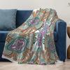 Boho Floral Mandala Blanket Psychedelic Pattern Throw Blanket Colorful Geometric Print Bed Blanket Festival Gift Idea
