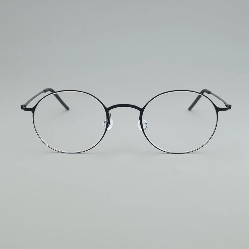 Round Glasses Frame Men Women Korea Eyeglass Frames 5504 Titanium Brand Eyewear Retro Ultralight Eyeglasses Business Spectacles