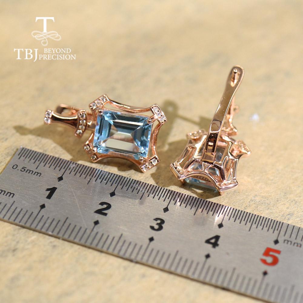 Nový přírůstek ! Zapínání na přírodní drahokam Náušnice Sky Blue Topaz 925 Sterling Silver jemné šperky pro ženu jako dárek k výročí
