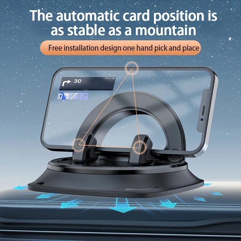 Adjustable Car Phone Holder With 360° Rotation, Silicone Anti-slip Pad, Suitable For Dashboard Navigation, Can Be Used In Cars,