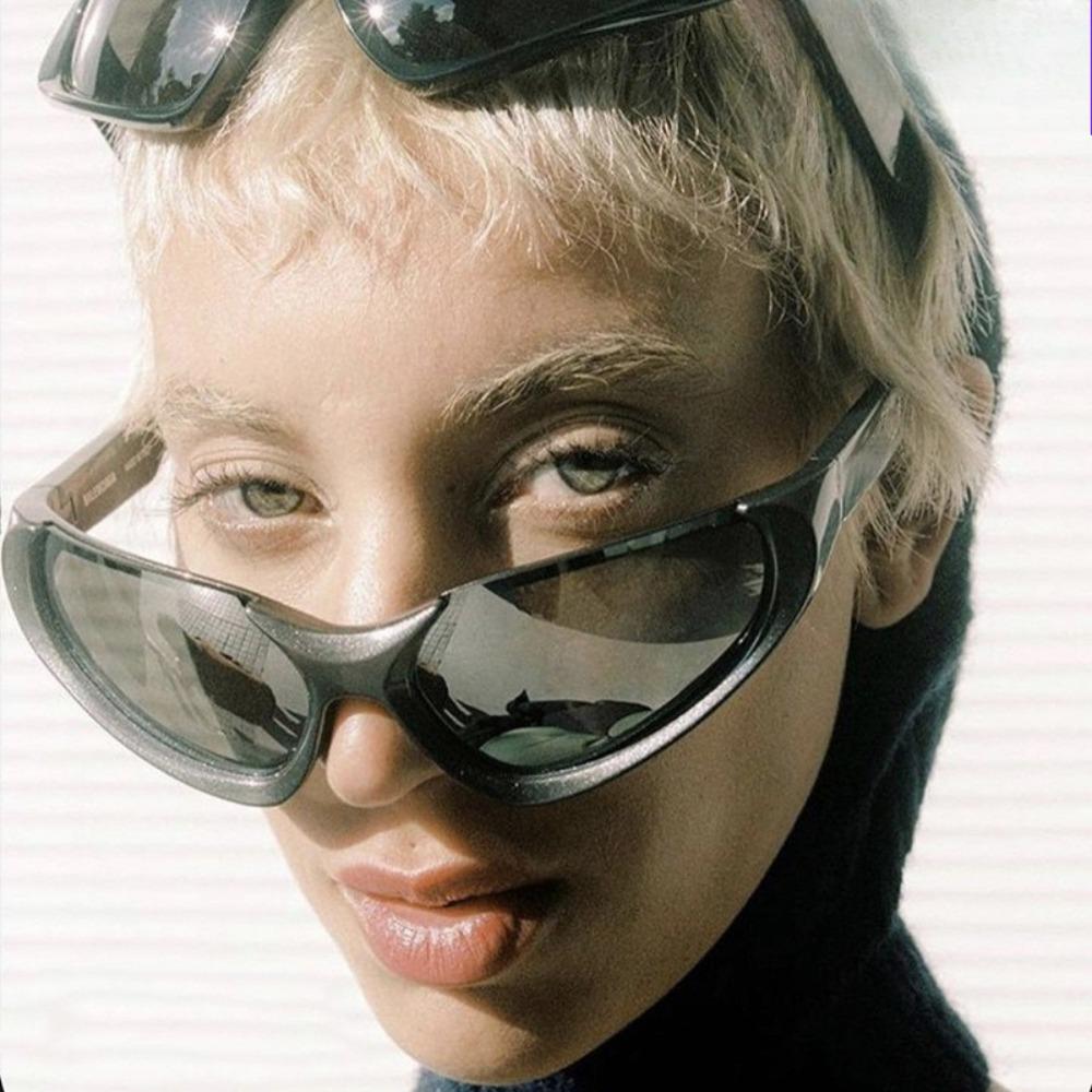 Nové Y2K Sportovní Punk Sluneční brýle Dámské Designérské Čtvercové Lyžařské Pánské Luxusní Značkové Sluneční brýle UV400 Barevné Zrcadlové Módní Brýle