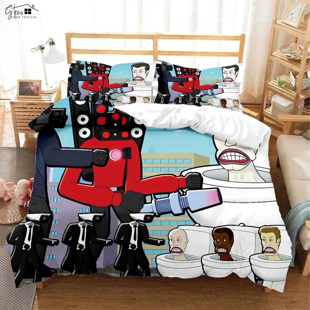Animation Cartoon Game 3d Printing Quilt Cover Pillowcase Bedding Set Three-Piece Soft And Comfortable Duvet Cover