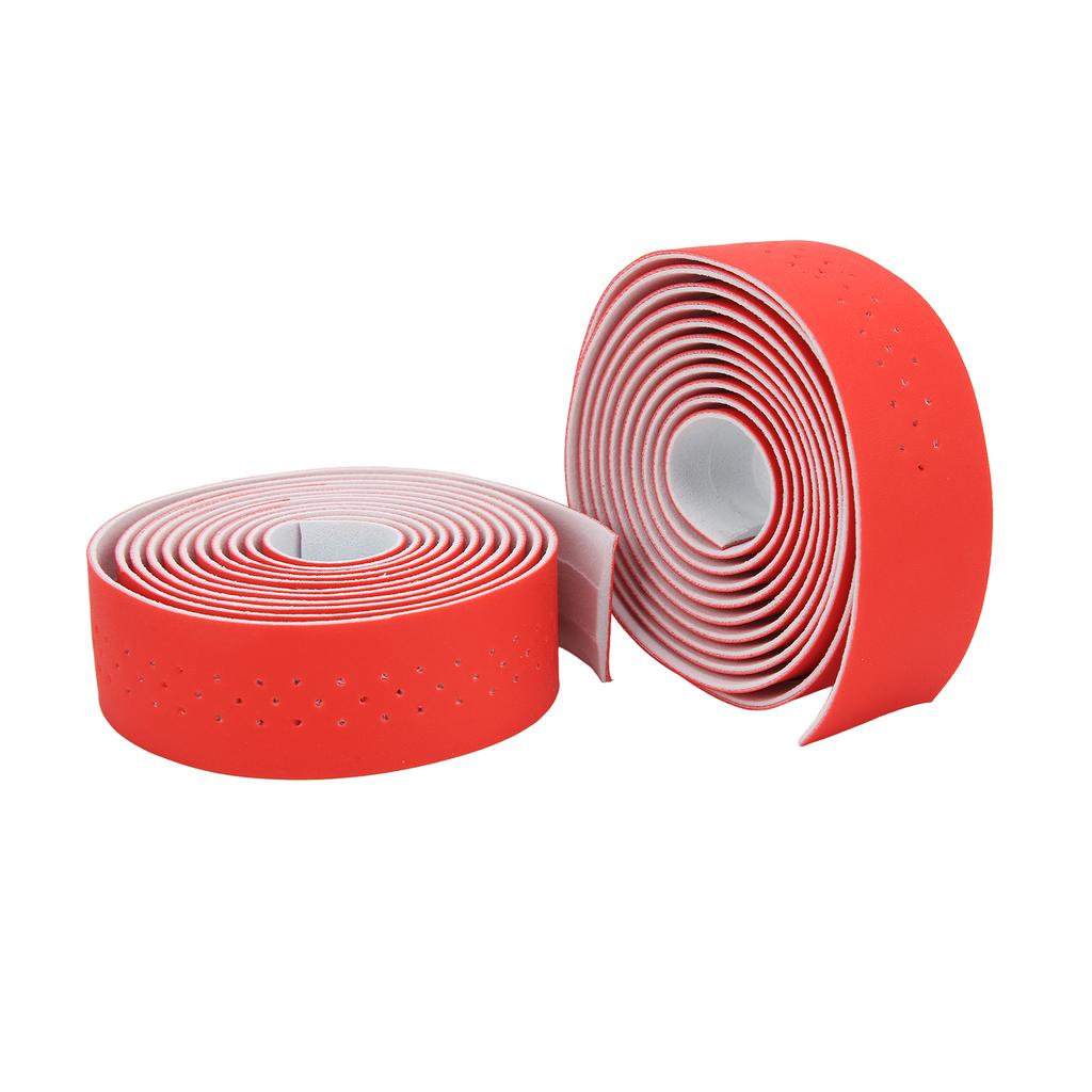 1 Pair Waterproof Bicycle Handlebar Tape Skid Resistance PU Leather Road Vehicle Handlebar TapeRed