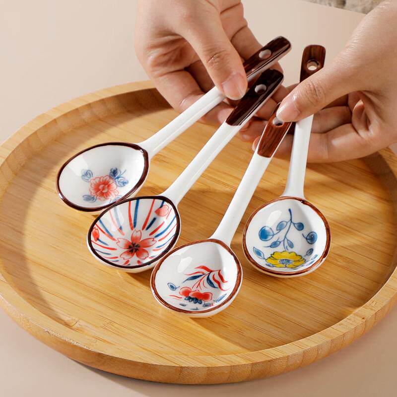 Trendy Ceramic Long Handle Spoon - Perfect for Soup, Coffee & Kids