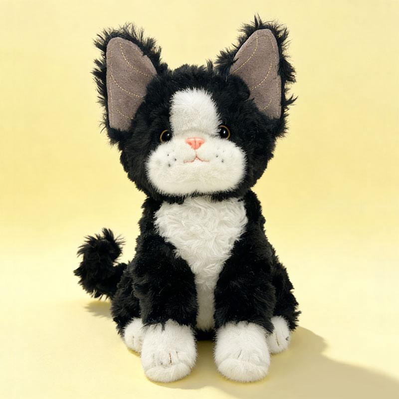 26-40Cm Cartoon Devon Cat Plush Doll Pillow Black Grey Cute Sitting Cat Animal Stuffed Toy Home Decoration Gift For Children