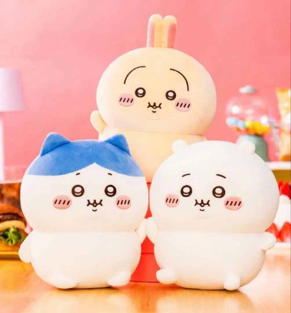 Плюшевая игрушка Chiikawa Bocchari Fat 2026, набор из 3 шт., Кролик Хативарэ, Япония