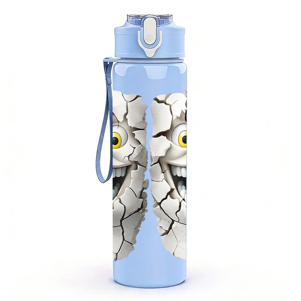 1PC Twin Ghost Funny Halloween Cartoon 750ml Color Plastic Sports Water Bottle Leakproof Flip Straw Lid Suitable for Sports Office Home Use