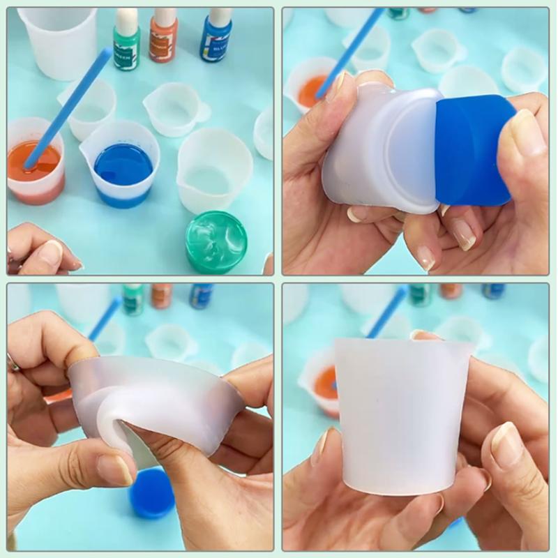 1PC 30-1000ml Silicone Measuring Cup Transparent With Scale Food-Grade Separating Cups DIY Cake Epoxy Resin Jewelry Making Tools