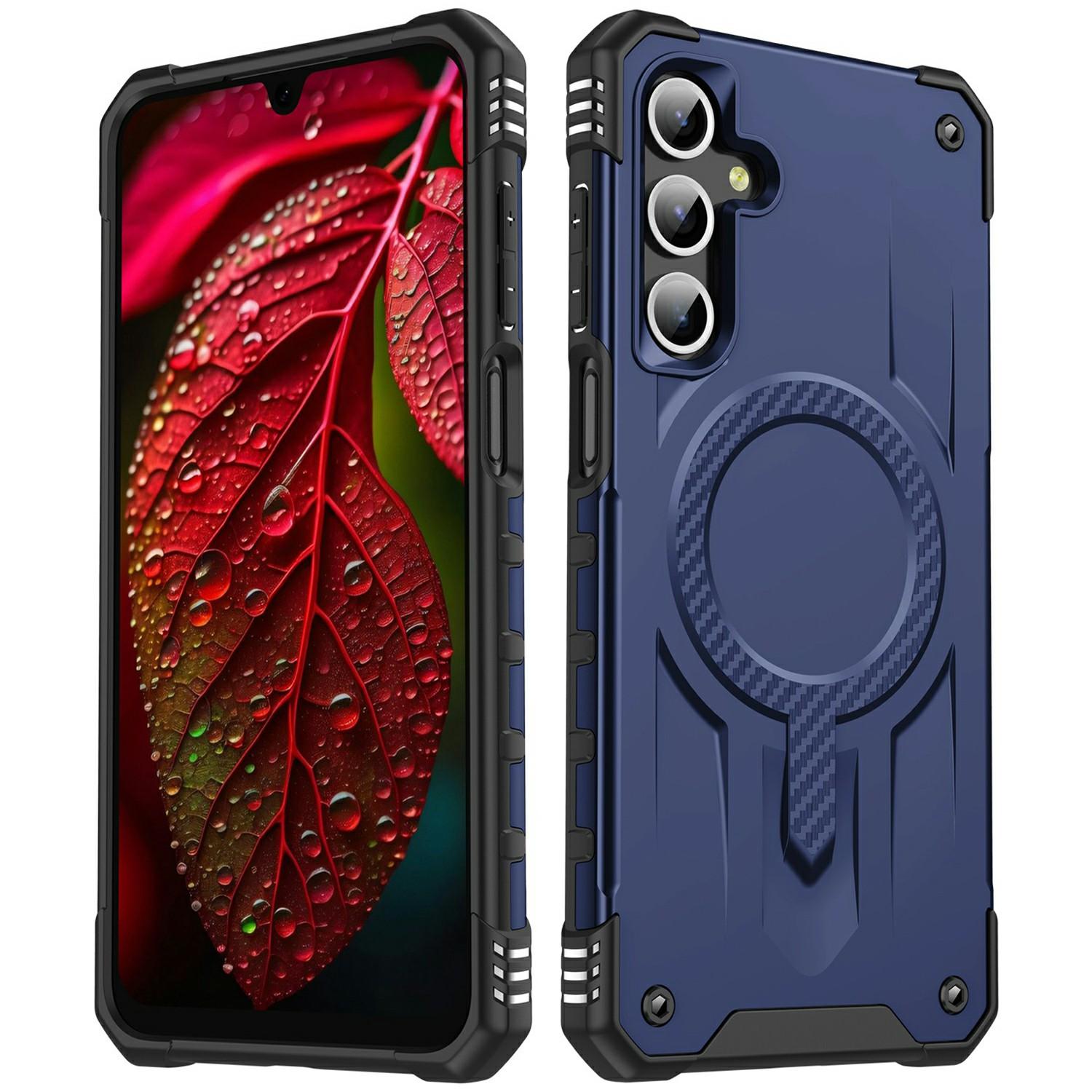 

For Samsung Galaxy A15 5G/4G Case Compatible with MagSafe Four Corner Airbags PC+TPU Phone Cover Blue