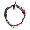 Women Scarf Necklace Convertible Printed Scarf Chocker Necklace Scarf with Flower Faux