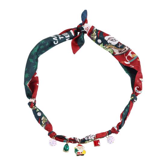 Women Scarf Necklace Convertible Printed Scarf Chocker Necklace Scarf with Flower Faux