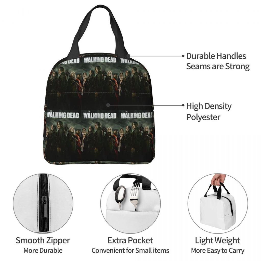 The Walking Dead Gaming Games Insulated Lunch Bag for Kids School Cooler Thermal Food Box Tote Portable Lunch Boxes Container