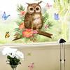 New Owl Flower Branch Wall Stickers Living Room Glass Window Home Decorration Mural Bedroom Decor Self Adhesive Animal Decals