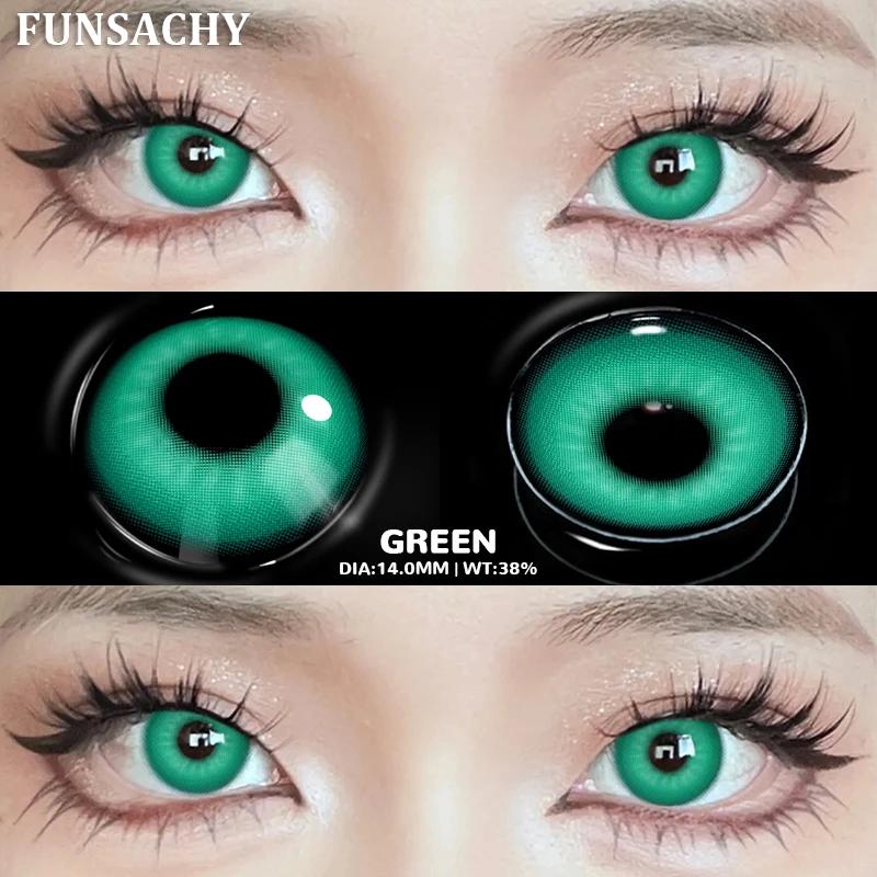 

FUNSACHY 1 пара вампирских черных контактных линз для косплея, линзы для больших глаз, красные, белые, аниме, косплей, косметика для зрачков, годовое использование