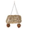 Bird Seagrass Swing Toys Safe Healthy Hand Made Relieve Boredom Bird Foraging Chew Wall Toys with Pine Cones Chains