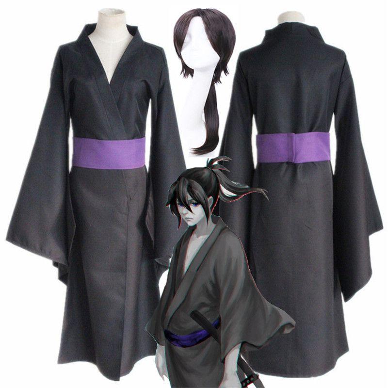 Yato Noragami Anime Cosplay Costume Full Set Black Kimono Yukata Dress Party
