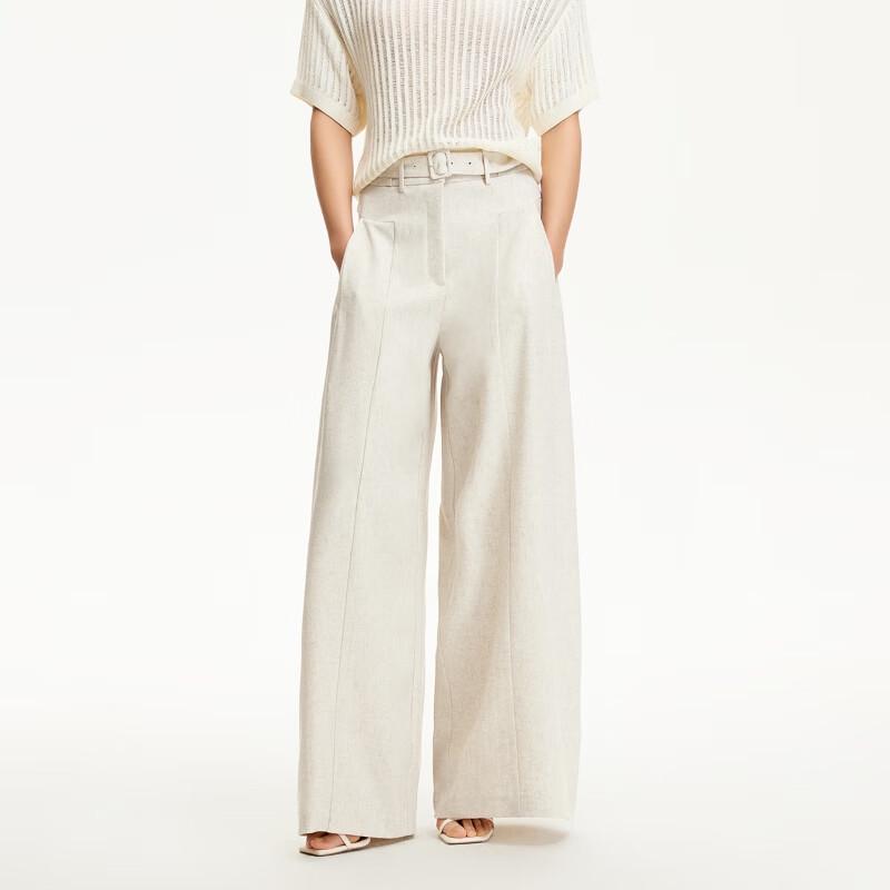 VEROMODA 2025 Spring Pleated Belt Loose Wide-Leg Trousers