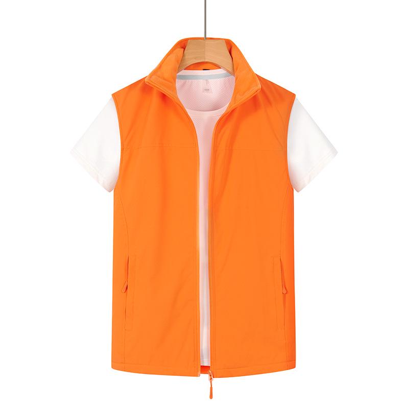 

Унисекс Теплый Флисовый Жилет с Принтованным Логотипом - Весна/Осень M оранжевый