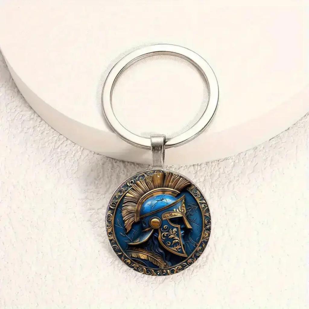 Mode legering nyckelring hänge rund metall nyckelring