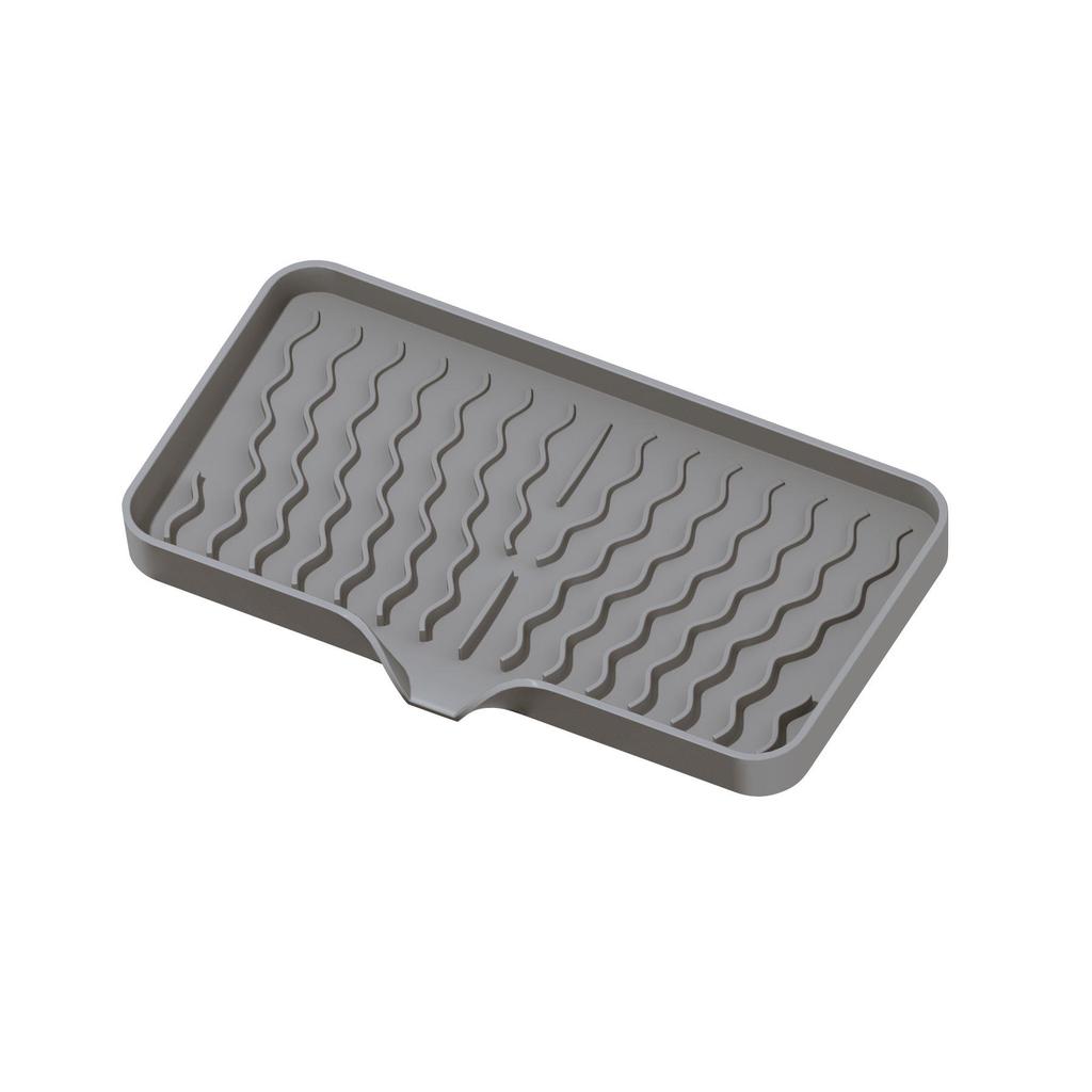 Wavy Pattern Silicone No-Drill Soap Dish & Drain Mat Rack