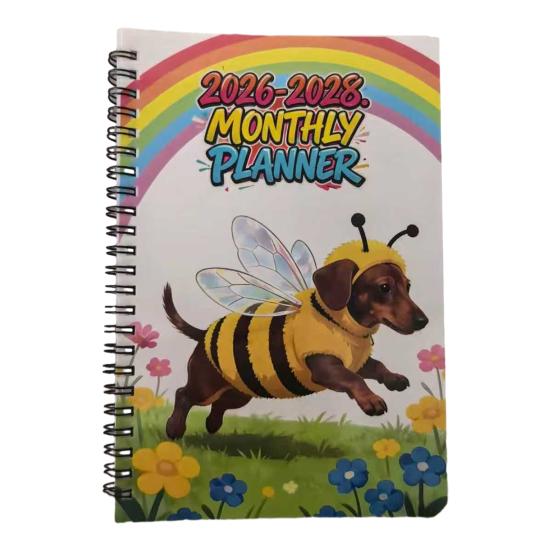 2026-2028 Månedlig Planlegger 3-års Planlegger Bok Jan. 2026 - Des. 2028 36-måneders kalender med tvillingtrådbinding for skolearbeid