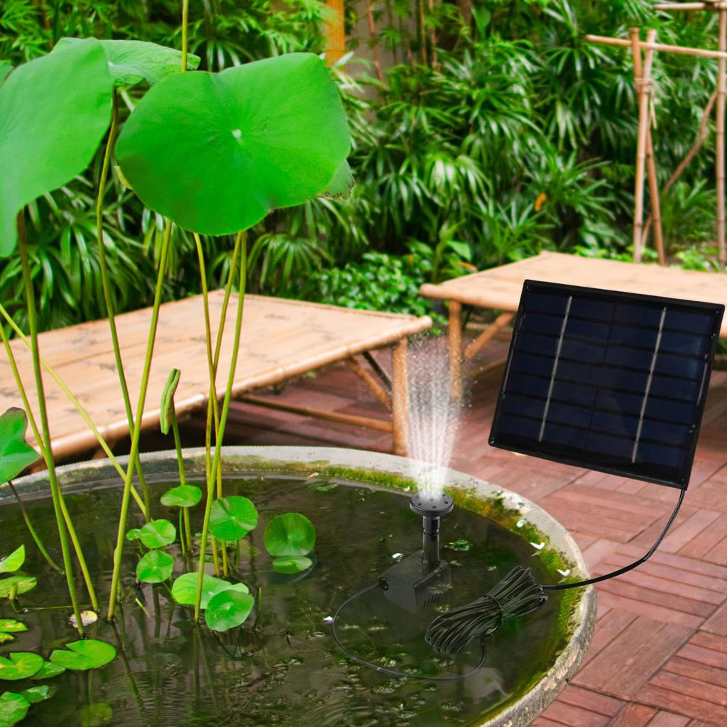Solar Powered Water Fountain Pump with Multiple Nozzles Solar Fountain Pump Kit for Bird Bath Garden Fish Tank Pond Patio